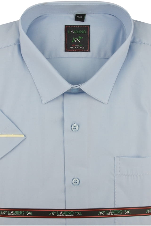 Koszula-męska-Laviino-gładka-błękitna-na-krótki-rękaw-w-kroju-REGULAR IMG_3888.JPG