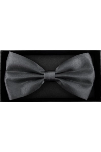 Elegancka Mucha Muszka Męska tradycyjna gładka grafitowa M108