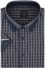 Koszula-Męska-Casual-na-co-dzień-do-pracy-granatowa-w-kratkę--z-krótkim-rękawem-w-kroju-SLIM-FIT-Laviino-IMG_8439.JPG