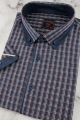 Koszula-Męska-Casual-na-co-dzień-do-pracy-granatowa-w-kratkę--z-krótkim-rękawem-w-kroju-SLIM-FIT-Laviino-IMG_8452.JPG