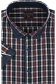 Koszula-Męska-Casual-na-co-dzień-do-pracy-bordowa-w-kratkę--z-krótkim-rękawem-w-kroju-SLIM-FIT-Laviino-IMG_8468.JPG