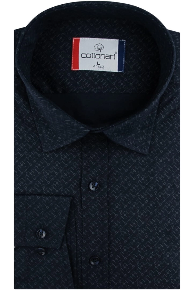 Koszula-Męska-Elegancka-Wizytowa-do-garnituru-granatowy-we-wzorki-z-długim-rękawem-w-kroju-SLIM-FIT-Cottonart-IMG_3113.JPG