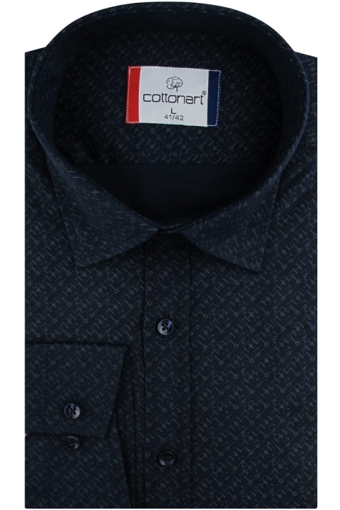 Koszula-Męska-Elegancka-Wizytowa-do-garnituru-granatowy-we-wzorki-z-długim-rękawem-w-kroju-SLIM-FIT-Cottonart-IMG_3113.JPG
