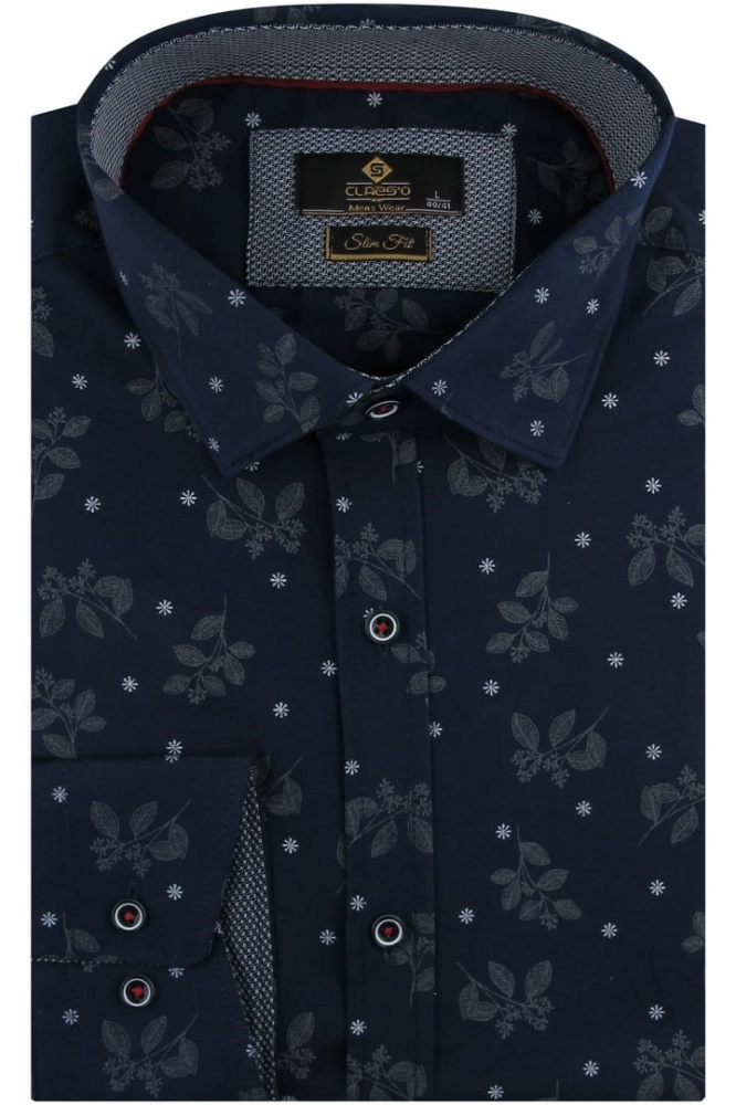 Koszula-Męska-Elegancka-Wizytowa-do-garnituru-granatowa-w-kwiatki-z-długim-rękawem-w-kroju-SLIM-FIT-Classo-IMG_3496.JPG