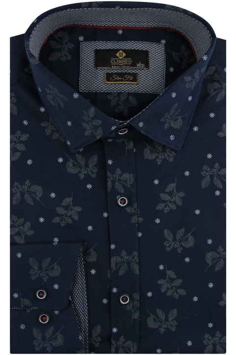 Koszula-Męska-Elegancka-Wizytowa-do-garnituru-granatowa-w-kwiatki-z-długim-rękawem-w-kroju-SLIM-FIT-Classo-IMG_3496.JPG