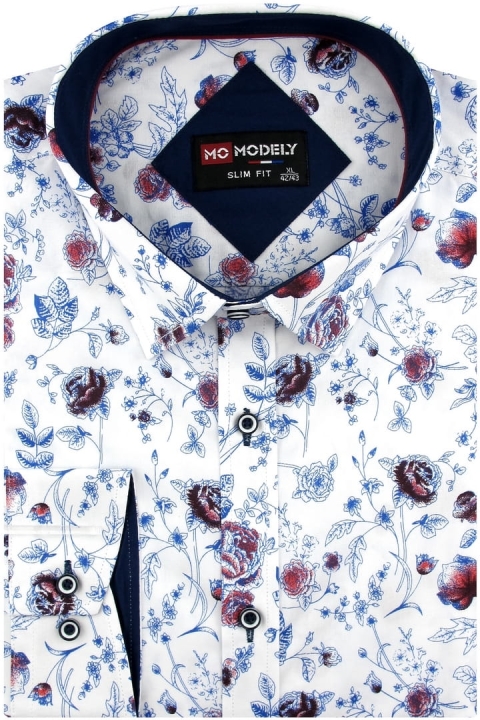 Koszula-Męska-Elegancka-Wizytowa-do-garnituru-biała-w-kwiatki-z-długim-rekawem-w-kroju-SLIM-FIT-Modely-IMG_0226.JPG