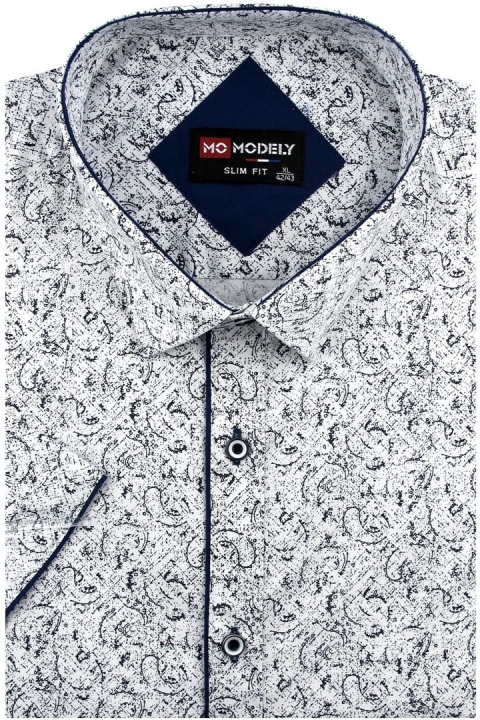 Koszula-Męska-Elegancka-Wizytowa-do-garnituru-biała-we-wzorki-z-krótkim-rękawem-w-kroju-SLIM-FIT-Modely-IMG_0639.JPG