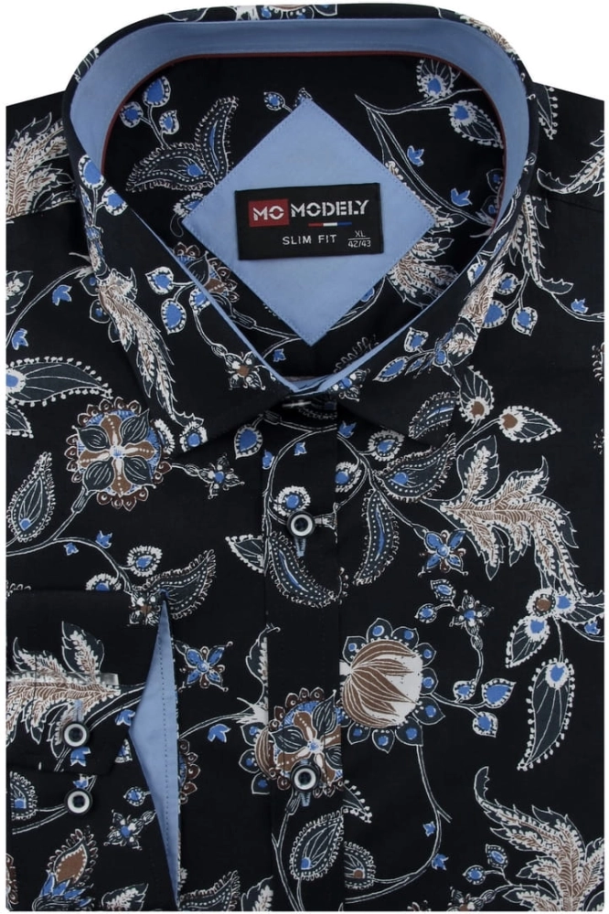 Koszula-Męska-Elegancka-Wizytowa-do-garnituru-granatowa-w-kwiatki-z-długim-rękawem-w-kroju-SLIM-FIT-Modely-IMG_0984.JPG