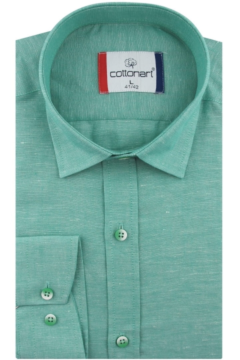 Lniana-Koszula-Męska-Codzienna-gładka-zielona-długim-rękawem-w-kroju-SLIM-FIT-IMG_7973.JPG