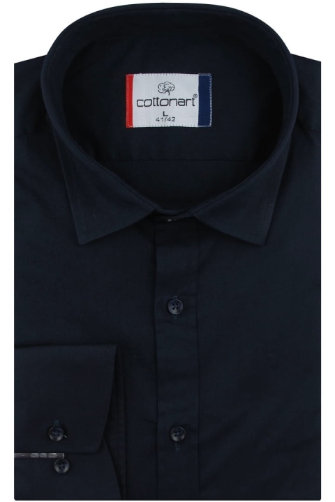 Koszula-Męska-Elegancka-Wizytowa-do-garnituru-gładka-granatowa-długim-rękawem-w-kroju-SLIM-FIT-IMG_8126.JPG