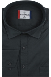 Duża Koszula Męska Elegancka Wizytowa do garnituru gładka grafitowa z długim rękawem Duże rozmiary Cottonart E443