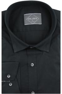 Koszula Męska Elegancka Wizytowa do garnituru gładka grafitowa z długim rękawem w kroju SLIM FIT Dust E461