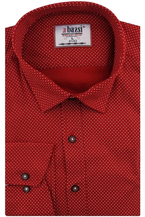 Koszula-Męska-Elegancka-Wizytowa-do-garnituru-czerwona-w-kropki-z-długim-rękawem-w-kroju-SLIM-FIT-IMG_8550.JPG