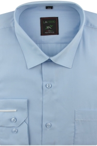 Koszula Męska Elegancka Wizytowa Biznesowa do garnituru Laviino gładka błękitna z długim rękawem w kroju REGULAR A175