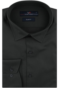 Koszula Męska Elegancka Wizytowa do garnituru gładka grafitowa z długim rękawem w kroju SLIM FIT Viadi Polo H054