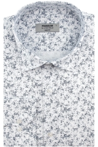 Koszula Męska Elegancka Wizytowa do garnituru biała we wzorki z długim rękawem w kroju SLIM FIT Viadi Polo H270