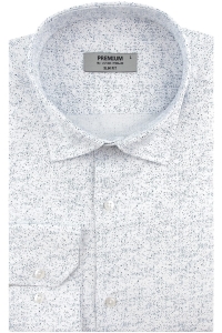 Koszula Męska Elegancka Wizytowa do garnituru biała we wzorki z długim rękawem w kroju SLIM FIT Viadi Polo H274