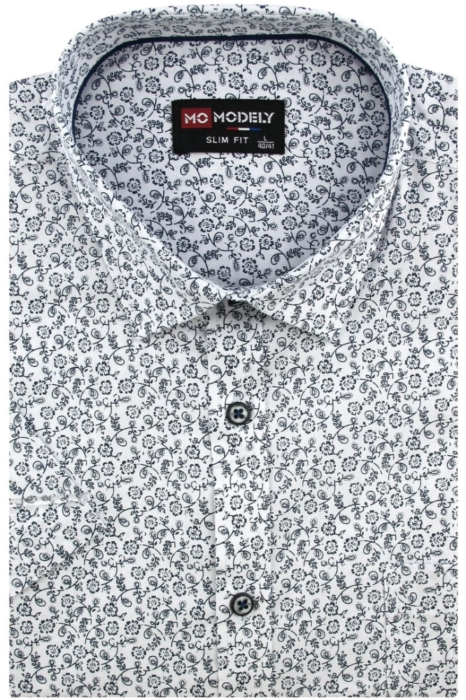 Koszula-Męska-Elegancka-Wizytowa-do-garnituru-biała-w-kwiatki-z-krótkim-rękawem-SLIM-FIT-IMG_5381-.JPG
