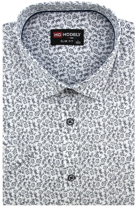 Koszula-Męska-Elegancka-Wizytowa-do-garnituru-biała-w-kwiatki-z-krótkim-rękawem-SLIM-FIT-IMG_5381-.JPG
