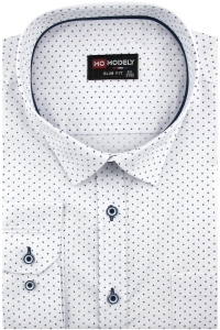 Duża Koszula Męska Elegancka Wizytowa do garnituru biała we wzorki z długim rękawem Duże rozmiary H360