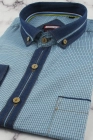 Koszula-Męska-Codzienna-Casual-turkusowa-w-kratkę-z-dodatkiem-jeans-z-długim-rekawem-w-kroju-SLIM-FIT-IMG_6422.JPG