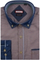 Koszula-Męska-Codzienna-Casual-czerwona-w-kratkę-z-dodatkiem-jeans-z-długim-rekawem-w-kroju-SLIM-FIT-IMG_6450.JPG