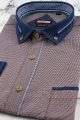 Koszula-Męska-Codzienna-Casual-czerwona-w-kratkę-z-dodatkiem-jeans-z-długim-rekawem-w-kroju-SLIM-FIT-IMG_6456.JPG