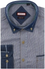 Koszula-Męska-Codzienna-Casual-brązowa-w-kratkę-z-dodatkiem-jeans-z-długim-rekawem-w-kroju-SLIM-FIT-IMG_6478.JPG