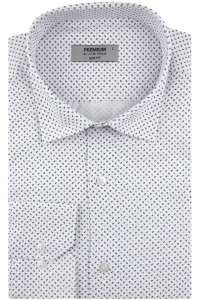 Koszula Męska Elegancka Wizytowa do garnituru biała we wzorki z długim rękawem w kroju SLIM FIT Viadi Polo H691