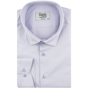 Koszula Męska Elegancka Wizytowa do garnituru gładka fioletowa z długim rękawem w kroju SLIM FIT Espada Men's Wear H714