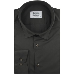 Koszula Męska Elegancka Wizytowa do garnituru gładka brązowa z długim rękawem w kroju SLIM FIT Espada Men's Wear H715