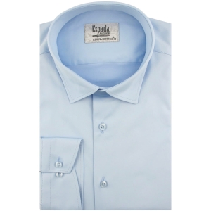 Koszula Męska Elegancka Wizytowa do garnituru gładka niebieska z długim rękawem w kroju REGULAR FIT Espada Men's Wear H721