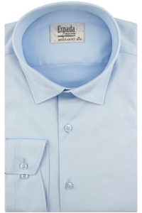 Koszula Męska Elegancka Wizytowa do garnituru gładka niebieska z długim rękawem w kroju REGULAR FIT Espada Men's Wear H721