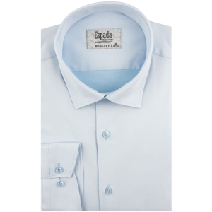 Koszula Męska Elegancka Wizytowa do garnituru gładka błękitna z długim rękawem w kroju REGULAR FIT Espada Men's Wear H723