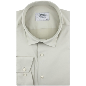 Koszula Męska Elegancka Wizytowa do garnituru gładka beżowa z długim rękawem w kroju REGULAR FIT Espada Men's Wear H729