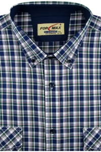 Koszula Męska Codzienna Casual granatowa w kratę z długim rękawem w kroju REGULAR Formax H974