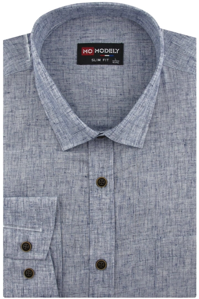 Lniana-Koszula-Męska-Codzienna-Casual-granatowa-melanż-z-długim-rękawem-w kroju-SLIM-FIT-IMG_0159.JPG