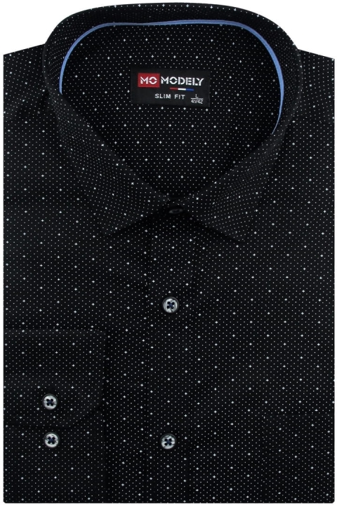 Koszula-Męska-Elegancka-Wizytowa-do-garnituru-czarna-we-wzorki-z-długim-rękawem-w kroju-SLIM-FIT-IMG_0292.JPG