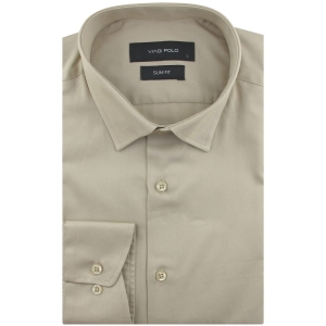 Koszula Męska Elegancka Wizytowa do garnituru gładka karmelowa z długim rękawem w kroju SLIM FIT Viadi Polo J099