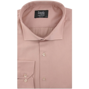 Koszula Męska Elegancka Wizytowa do garnituru gładka różowa z długim rękawem w kroju SLIM FIT Espada Men's Wear J265