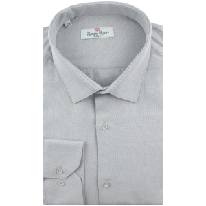 Koszula Męska Elegancka Wizytowa do garnituru bawełna oxford gładka szara z długim rękawem w kroju SLIM FIT Romano Rossi J286