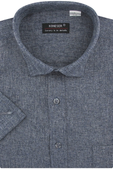 Lniana-Koszula-Męska-Codzienna-Casual-grafitowa-z-krótkim-rekawem-w-kroju-REGULAR-IMG_2212.JPG