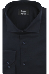 Koszula Męska Elegancka Wizytowa do garnituru gładka granatowa z długim rękawem w kroju REGULAR FIT Espada Men's Wear J274