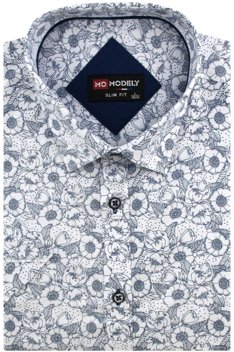 Koszula-Męska-Elegancka-Wizytowa-do-garnituru-biała-w-kwiatki-z-krótkim-rękawem-w-kroju-SLIM-FIT-IMG_5323-.JPG