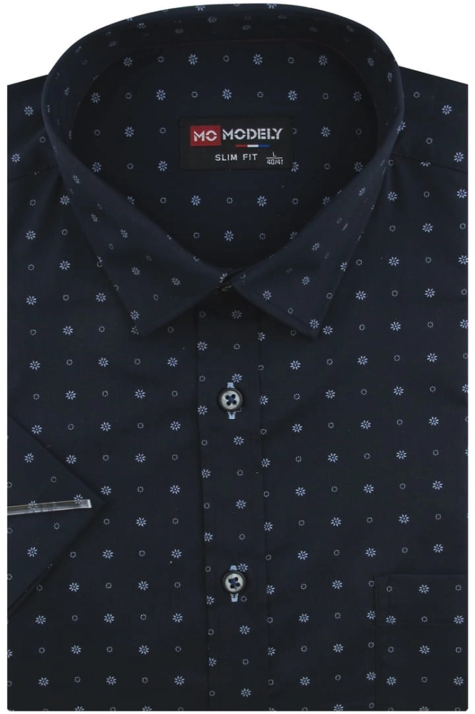 Koszula-Męska-Elegancka-Wizytowa-do-garnituru-granatowa-we-wzorki-z-krótkim-rękawem-SLIM-FIT-IMG_5480.JPG