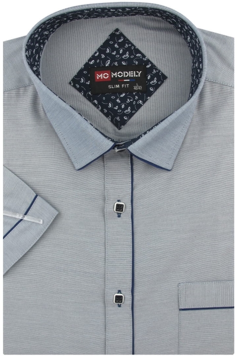 Lniana-Koszula-Męska-Codzienna-Casual-szara-z-krótkim-rekawem-w-kroju-SLIM-FIT-IMG_2465.JPG