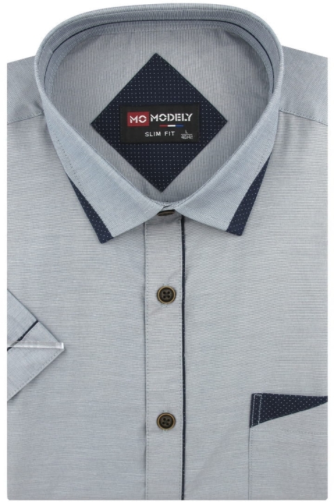 Lniana-Koszula-Męska-Codzienna-Casual-szara-z-krótkim-rekawem-w-kroju-SLIM-FIT-IMG_2508.JPG