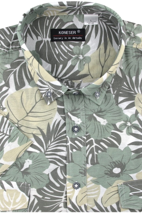 Hawajska-Koszula-Męska-Casual-zielona-w-kwiatki-z-krótkim-rękawem-w-kroju-REGULAR-Koneser-IMG_3006.JPG