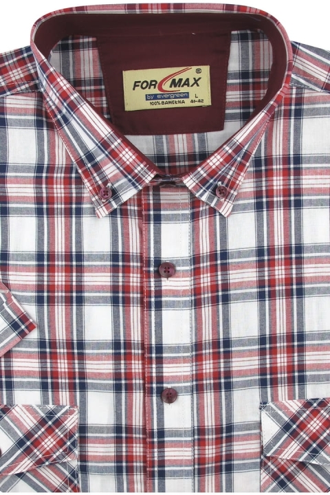Koszula-Bawełniana-Codzienna-Casual-czerwona-w-kratę-z-krótkim-rękawem-w-kroju-REGULAR-IMG_3080.JPG