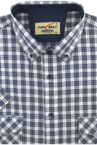 Koszula Męska Bawełniana Codzienna Casual granatowa w kratkę z krótkim rękawem w kroju REGULAR Formax P955
